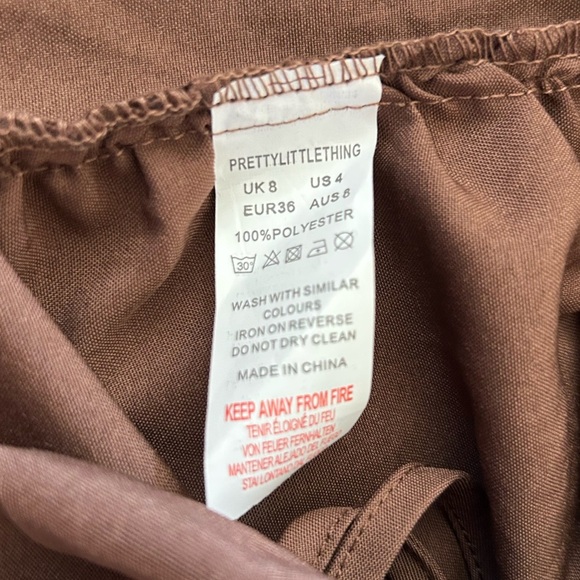 NWT PrettyLittleThing | Women’s Chocolate Brown Long Sleeve Ruched Mini Dress, 4 - Picture 7 of 15